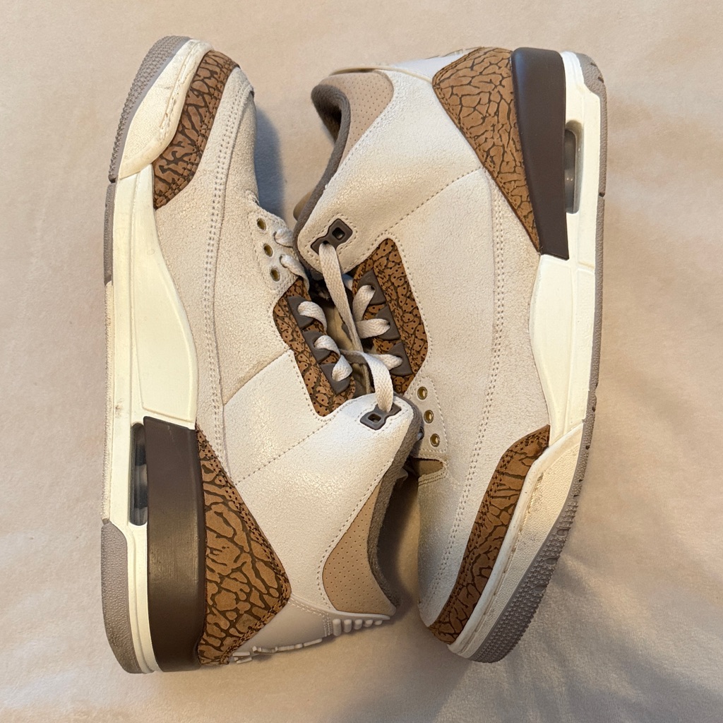 Jordan Retro Sneakers In Cream And Brown With Elephant Print
